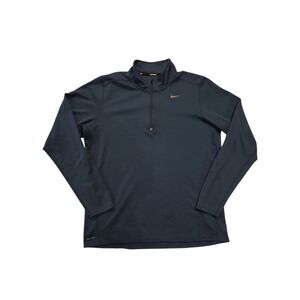 Nike Running Dri-Fit Quarter Zip Pullover Mens Large Dark Teal Blue Green